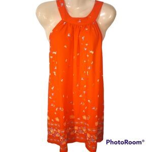 Janette Plus halter tunic/mini dress with floral print
